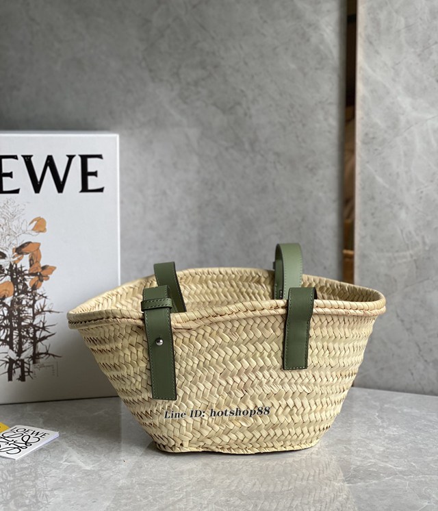 Loewe專櫃同步2022最新款白色草編菜籃子 羅意威小號草編包 型號10129 lyw1361